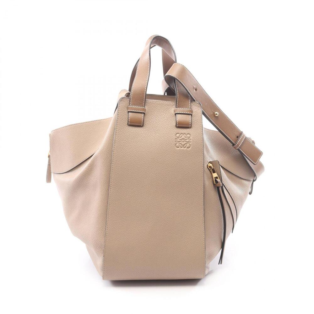 Loewe Hammock Medium 2-Way Handbag, Leather, Women's, Beige/Brown